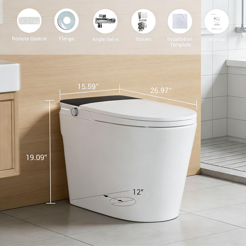 Toilette commerciale en céramique avec bidet GarveeHome Smart