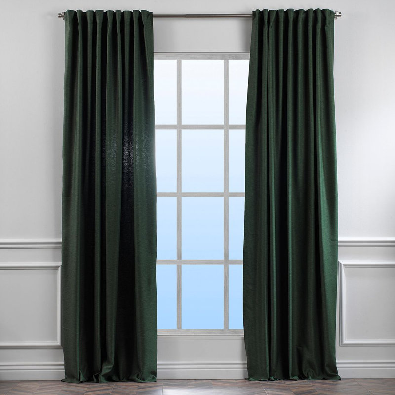 Blackout Single Curtain Panel, 260cm Width x 450cm Drop, Duck Green