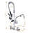 Commercial Triple Handle Wall Mount 25. Pull Down Sprayer Kitchen Faucet