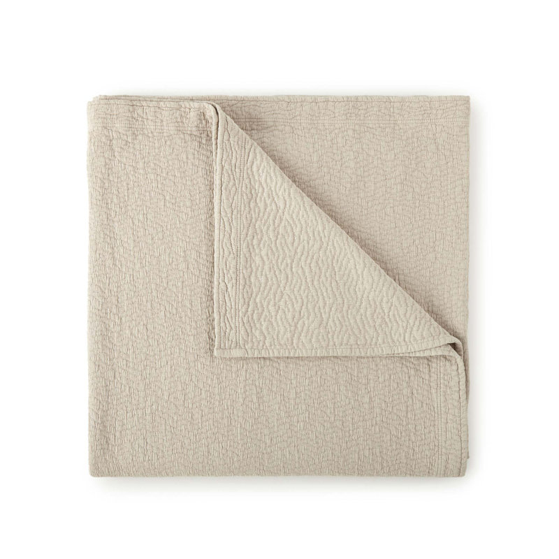 Mia 100% Cotton Coverlet, Dune, King/Cal King Coverlet