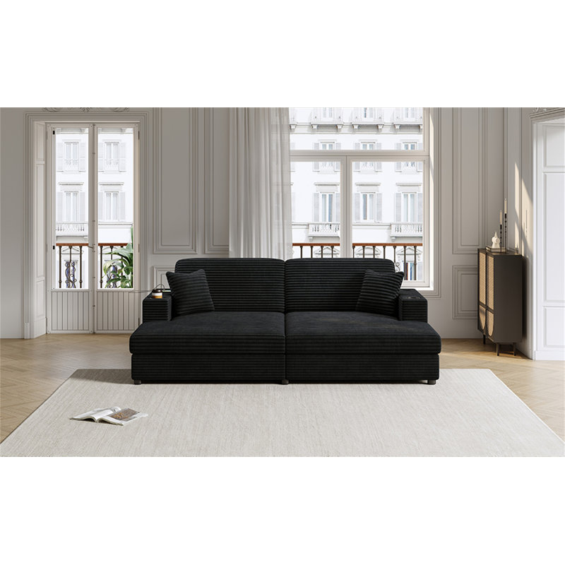Canapé-lit 86,5 po, Noir