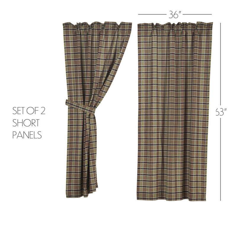 Wyatt 100% Cotton Room Darkening Curtain Panel Pair, 36" W x 63" L