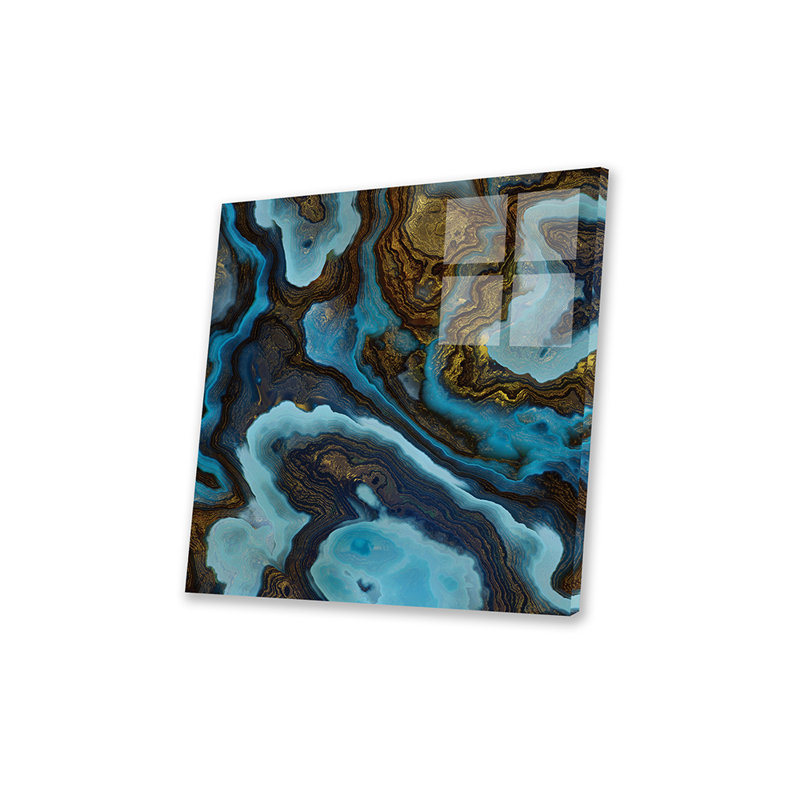 Impression d'agate bleue sur verre acrylique
