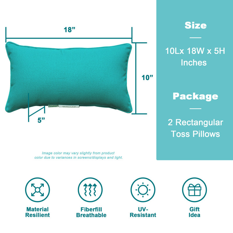 Outdoor Reversible Throw Pillow, Green