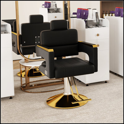 Professional Hydraulic Barber Chair With 360° Swivel, Adjustable Height, And Reclining Backrest For Salon Comfort And Style