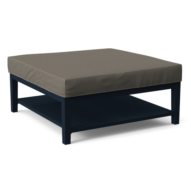 Hammond Square Ottoman, Gray Sugar Performance; 0863-84, Navy Finish