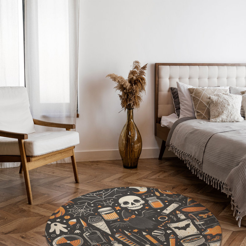 Tapis tressé Sleek Spooks, Rond 5 pi