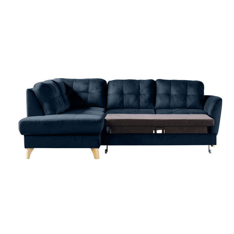 Hunnewell Sleeper Corner Sofa, Navy, Left Hand Facing