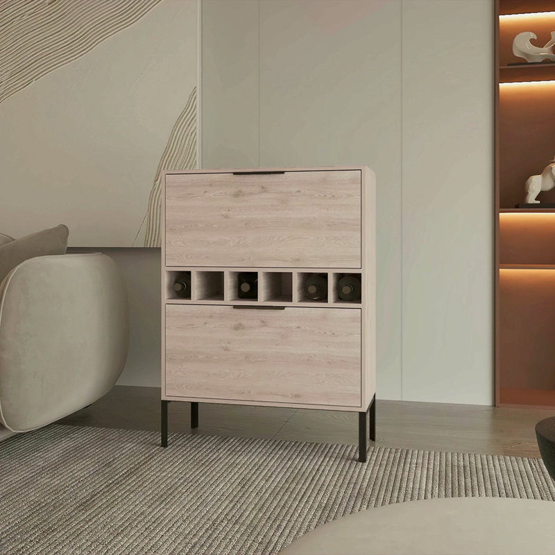 6-Bottle Rectangle Bar Cabinet