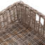 Panier court gris en rotin Kubu