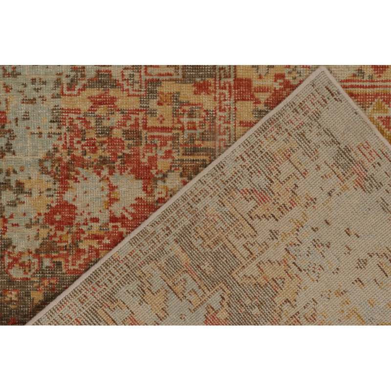 Distressed Homage Hand Knotted Wool Geometric Area Rug, Rectangle 12' x 16'