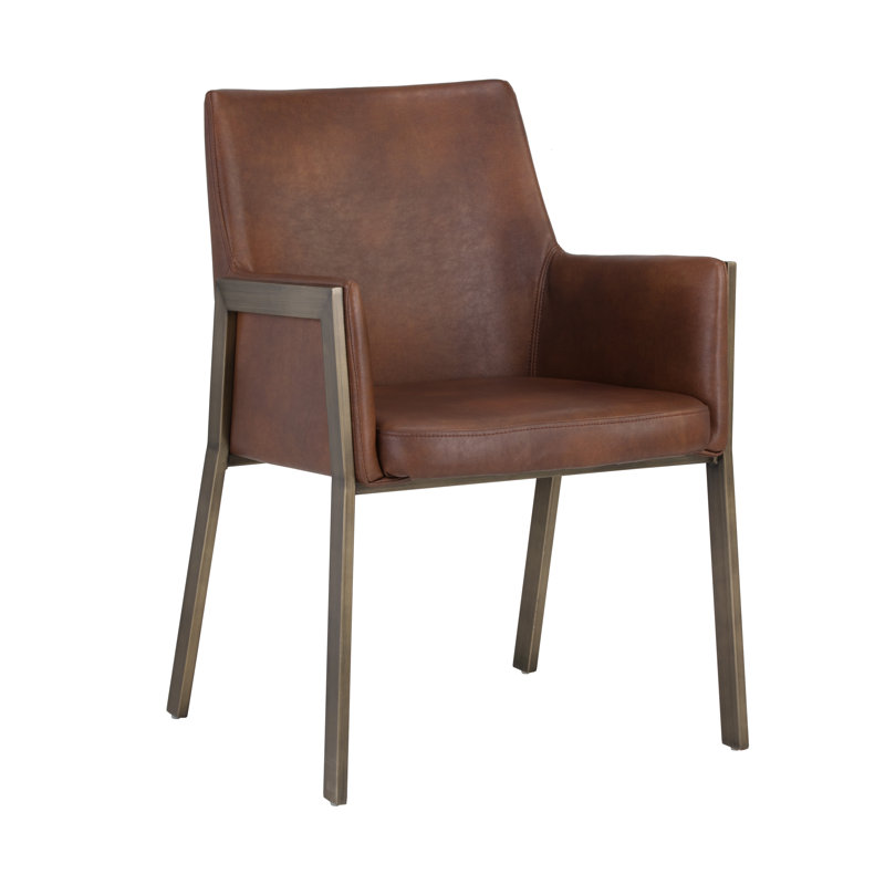 Bernadette Tufted Armchair, Bravo Cognac Faux Leather