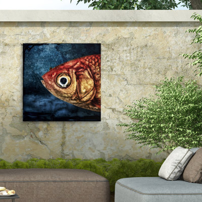 Isidor, le poisson rouge sur toile par Piet Flour