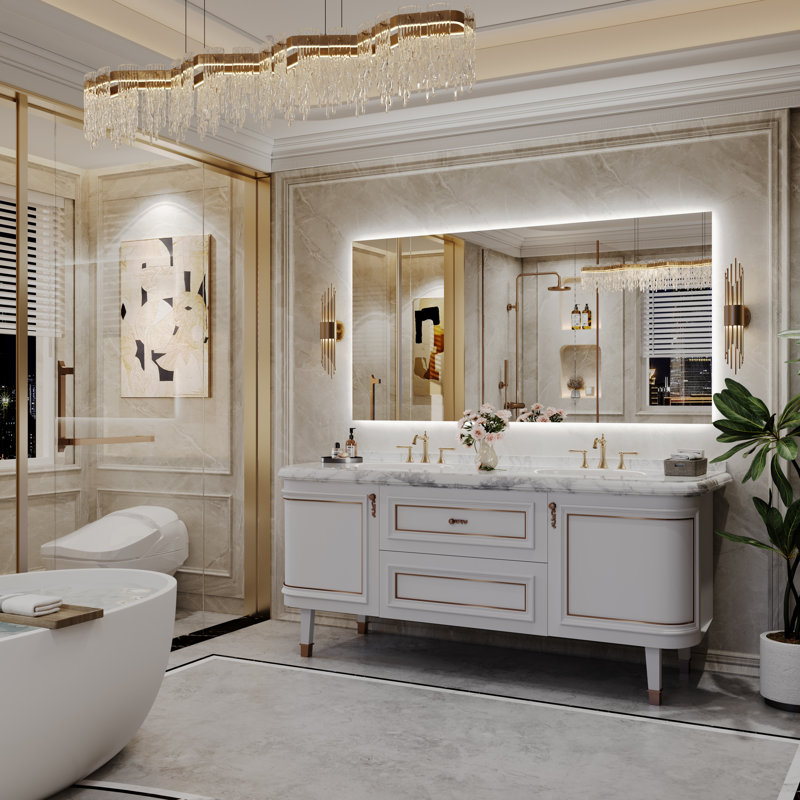 Lunara UL Certified Frameless Backlit LED Bathroom Vanity Mirror , Anti Fog Temper Glass 3 Year Warranty, 60" x 30"
