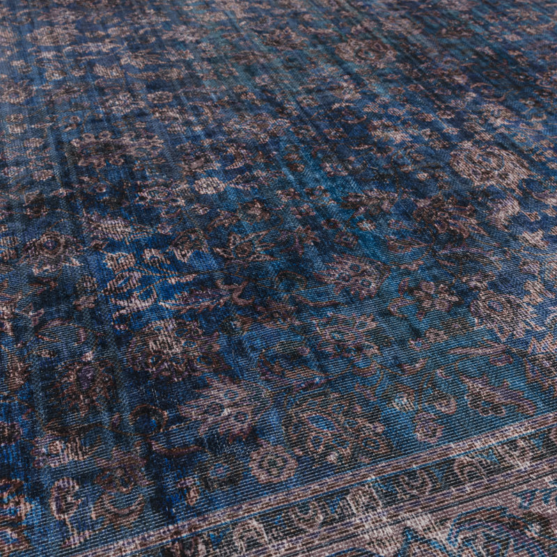 Hopkins Flatweave Navy/Brown Rug, Rectangle 160 x 230cm