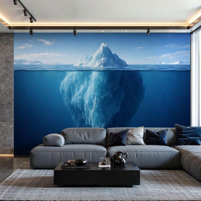 Adhésif mural amovible auto-adhésif et amovible Iceberg, L 144 po x l 100 po