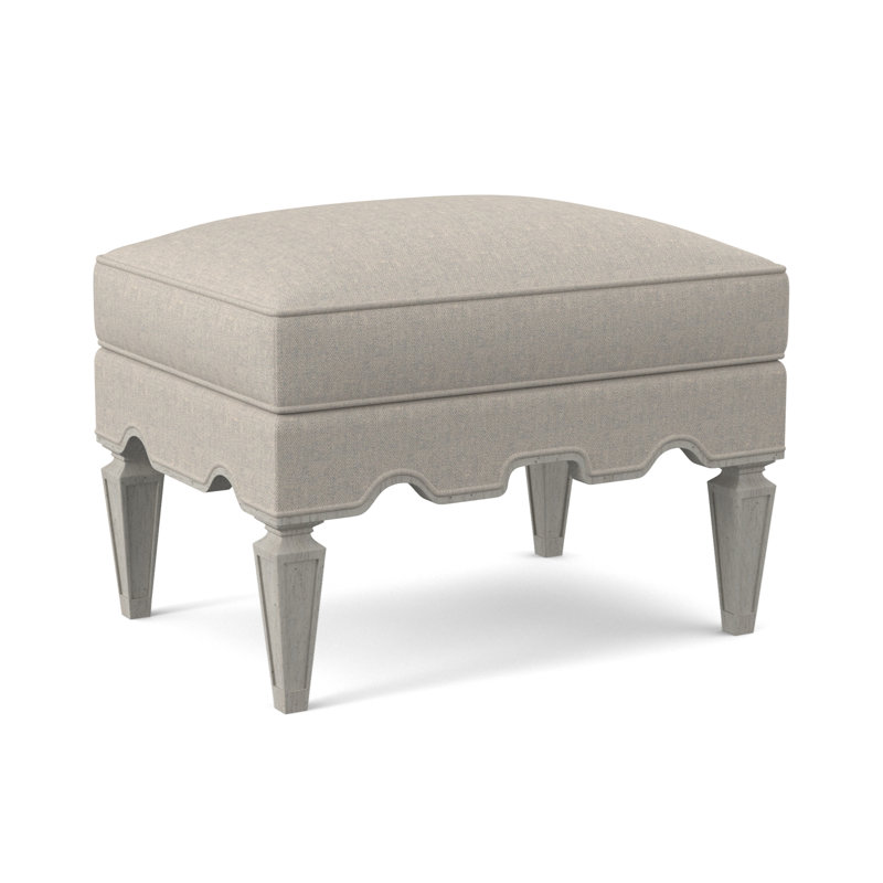 Palm Ottoman, Bisque, Elise Harbor 100% Polyester