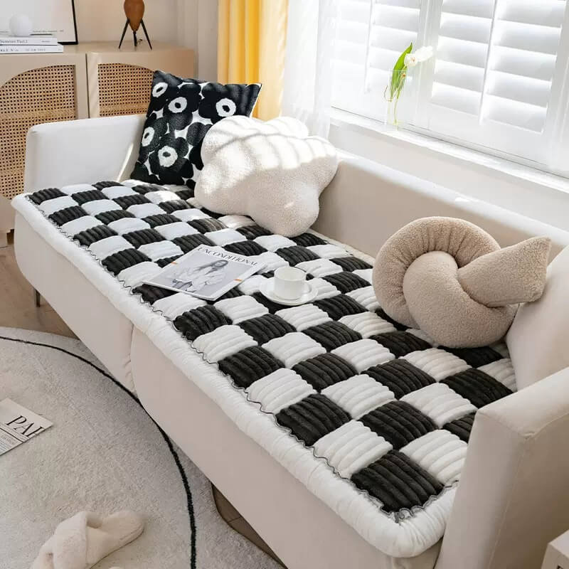  Coussin de siège en coton 27,6 po x 59,1 po Garden Chic, L 59,1 po x P 27,6 po, Noir