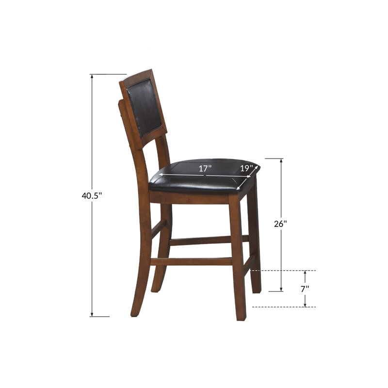 Upholstered Counter Stool with Solid Wood Frame
