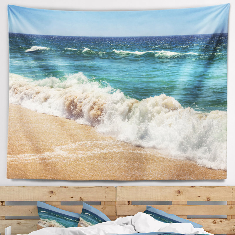 Tapisserie «Seascape Atlantic Beach» avec vagues écumantes, H 50 po x l 60 po