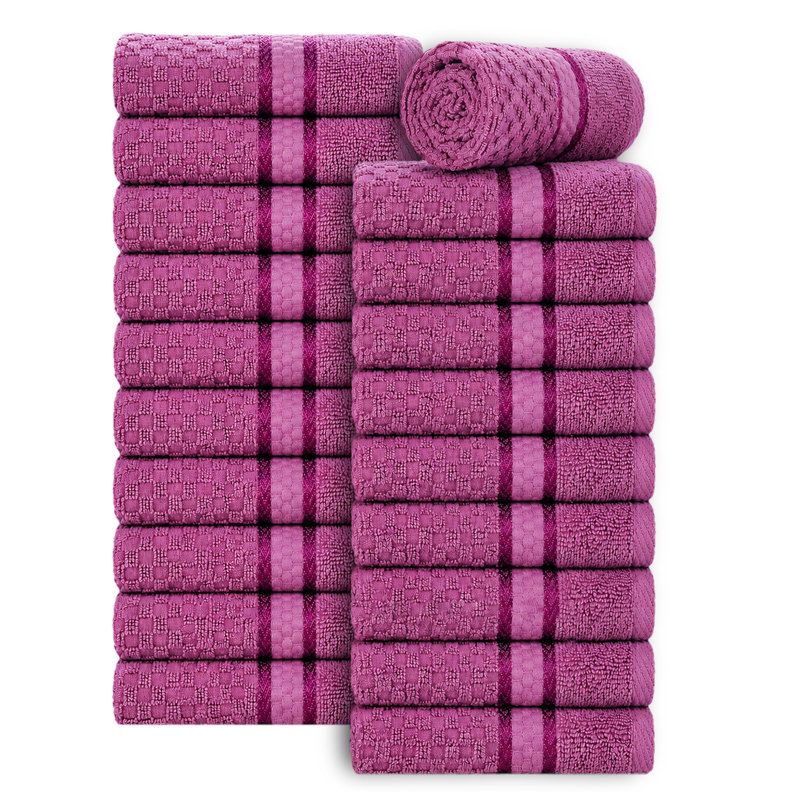 Essuie-mains texturés 100% coton Hode, Mauve raisin, Essuie-mains - paquet de 20