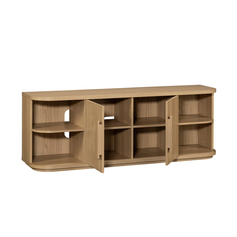 Misc Entertainment Modern TV Credenza With Doors In Harmony Ash