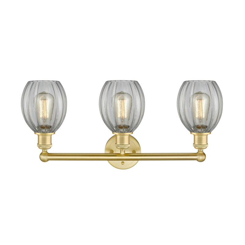 Bolduc 23.5" W Dimmable Metal 3-Light Vanity Light, Clear, Satin Gold