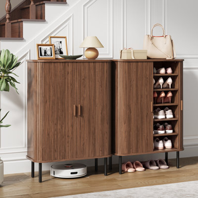 6-Tier Shoe Storage Cabinet with Sliding Door