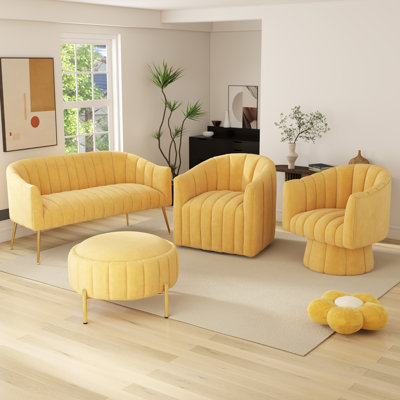 Ingimoth 4 - Piece Velvet Living Room Set by Mercer41