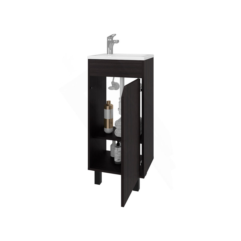Meuble-lavabo à quartz avec lavabo intégré FM, Wengé