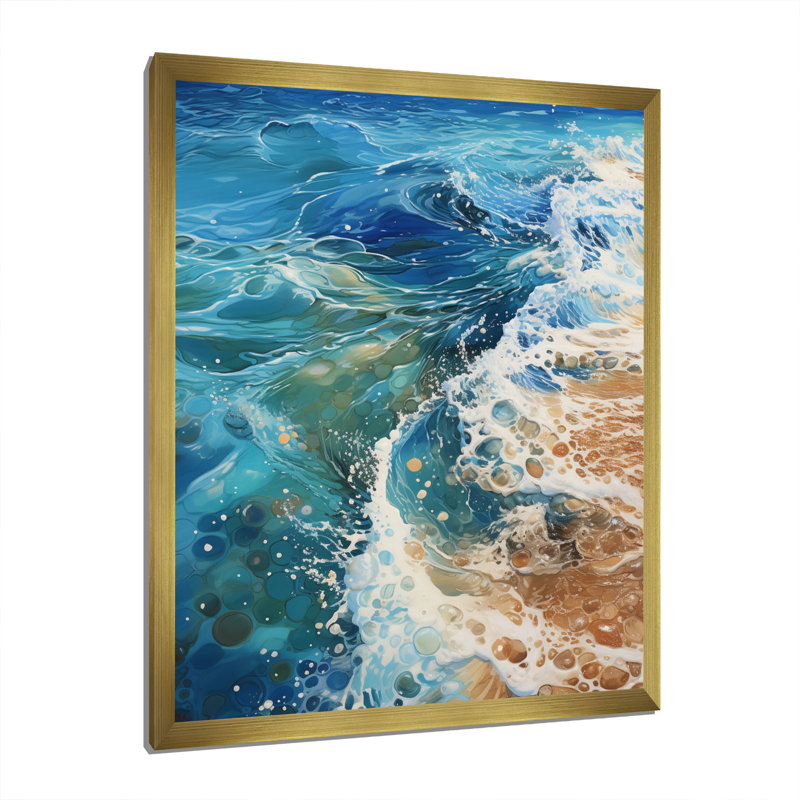 Whiteley Beach, Oceanic Rhythms, impression sur toile, Encadrement doré, H 20 po x l 12 po x P 1 po