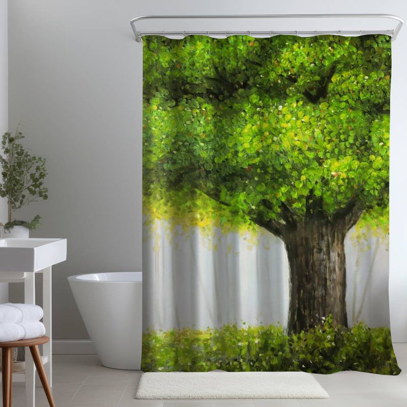 Shower Curtain LA84 – Polyester Shower Curtain, Dye Sublimation Print, 71" W × 74" L