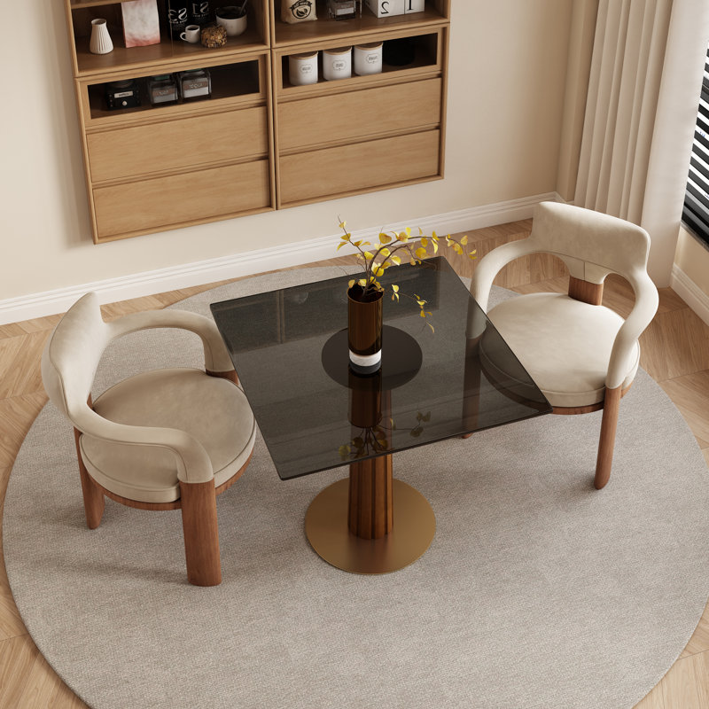 Ensemble de table de salle à manger 33 po Luxury Luxury Square, Gris