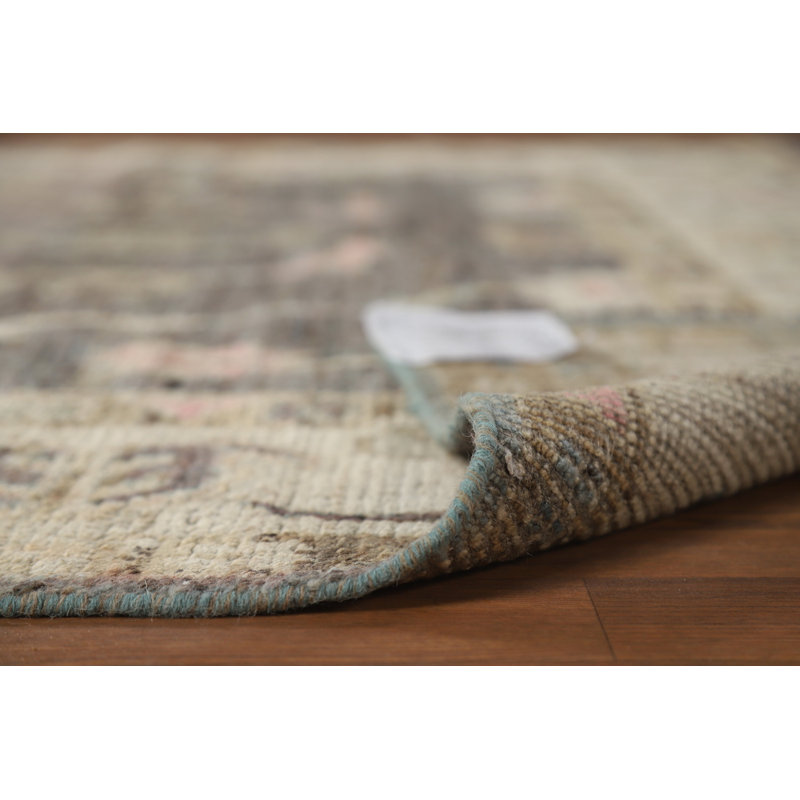 Tapis turc gris anthracite en laine Oushak 6 x 8