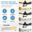 Indoor Ceiling Fans With Lights And Remote Control, 6 Speeds Slient Reversible DC Motor, 3 Color Dimmable LED Light, Timer, 5 Blades-1869935179