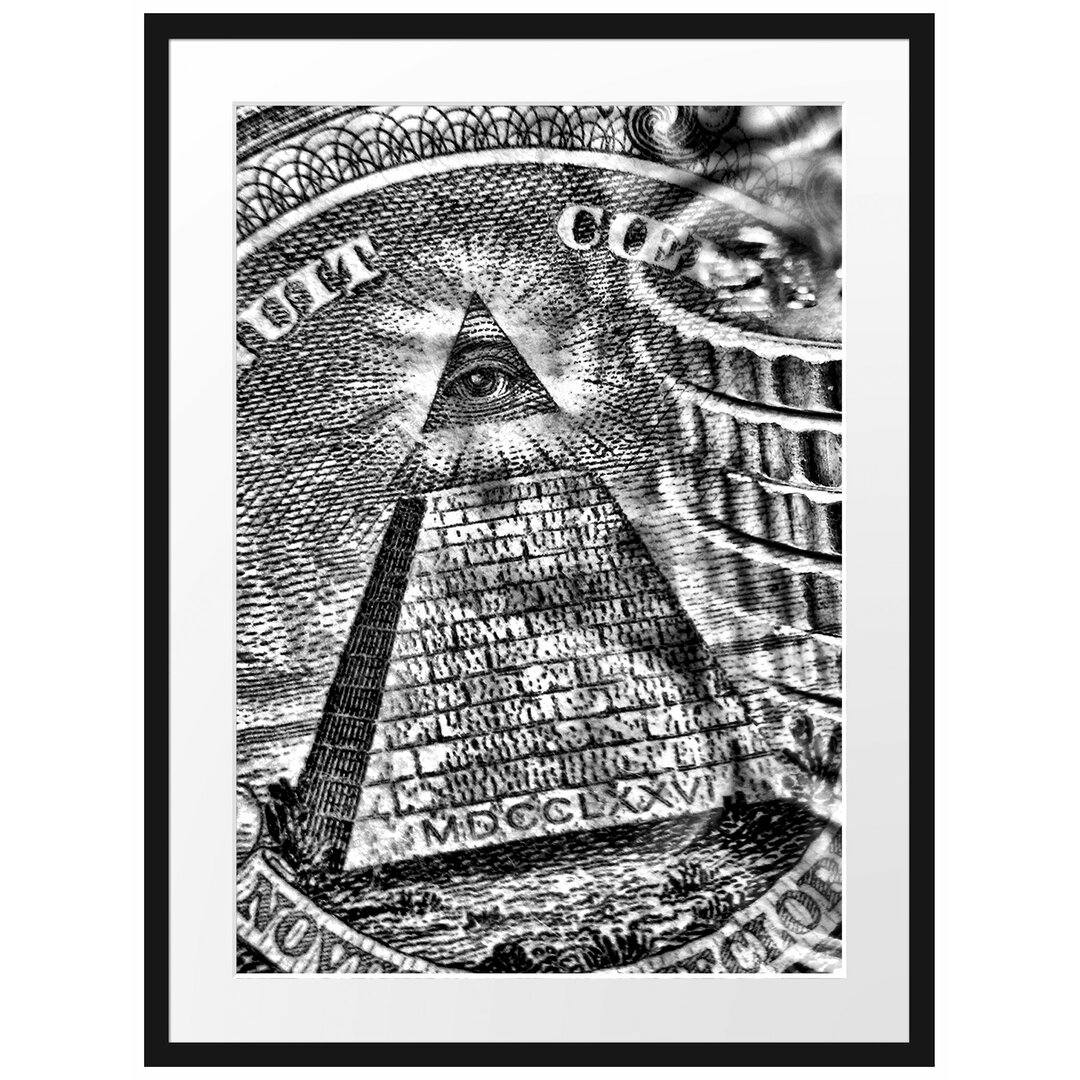 Gerahmtes Poster Illuminati Pyramide