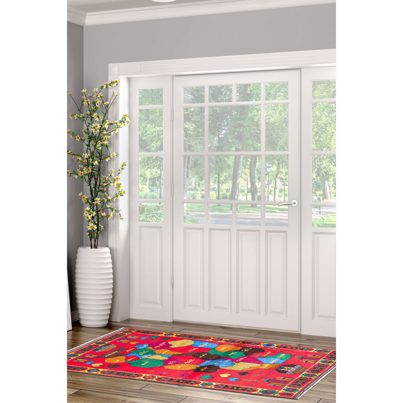 Tapis rouge Teimani 2 pi 9 po x 4 pi 10 po