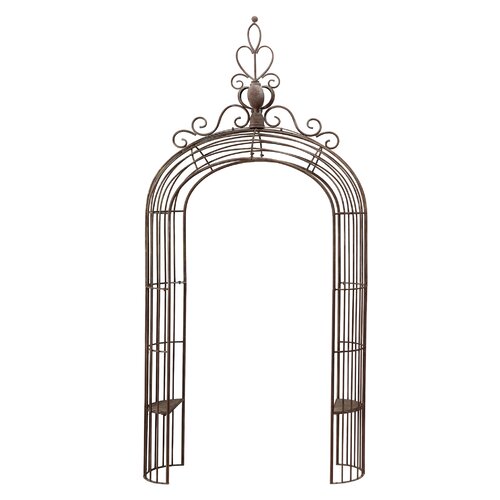 Ophelia & Co. Dex 56'' W x 16.5'' D Steel Arbor with Bench in Brown ...