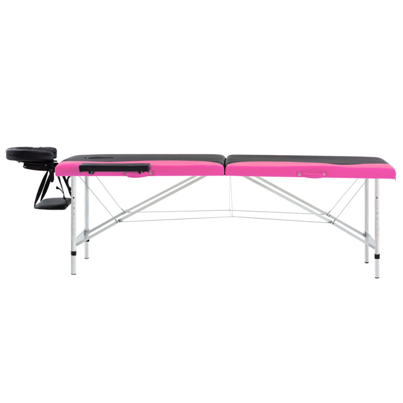 75.2'' Rectangular Adjustable Folding Table, Black/Pink