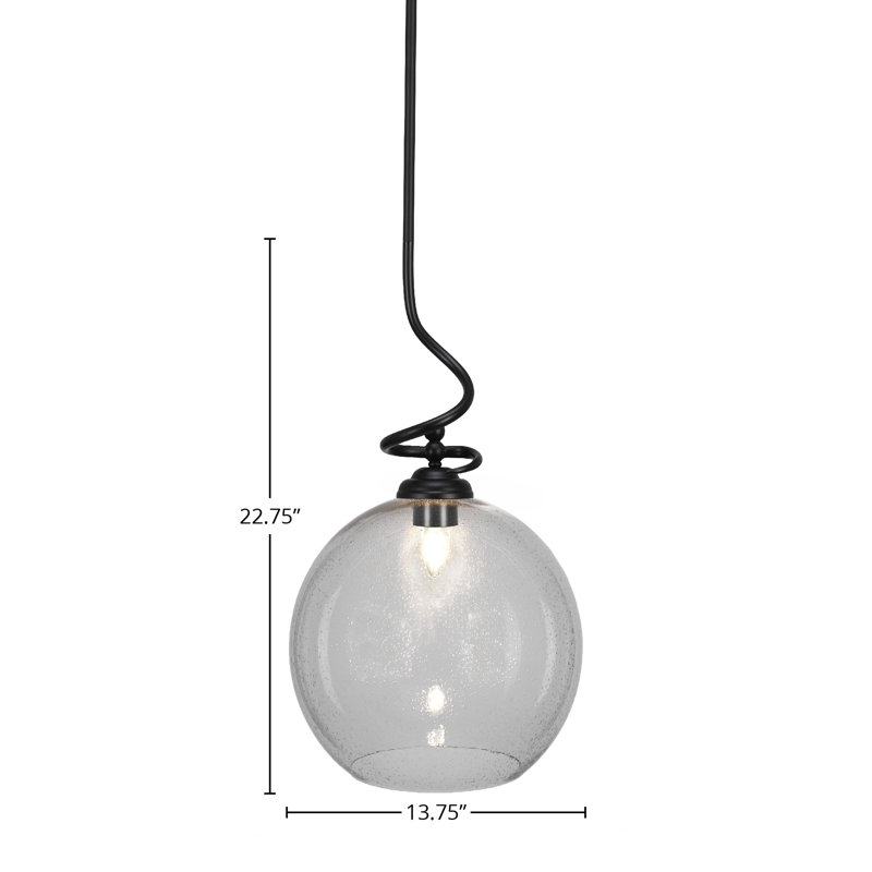 Luminaire suspendu Capri Capri, Noir mat, H 19,25 po x l 11 po x P 11 po