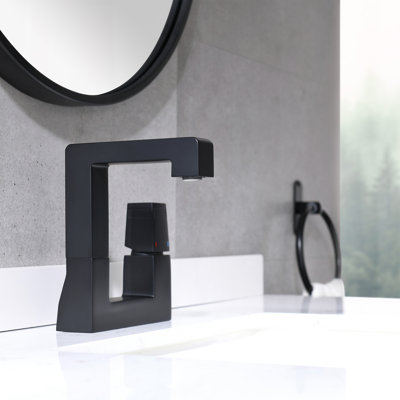Robinet pour salle de bain à poignée simple en laiton massif, robinet de lavabo monotrou avec bec pivotant