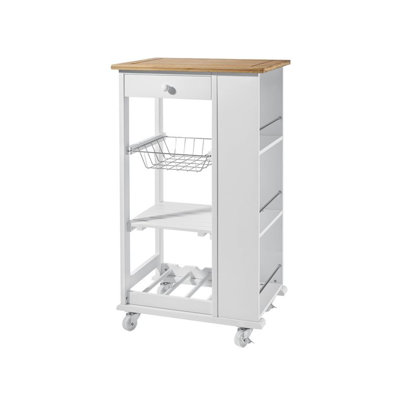 Chiu 50 cm W Kitchen Cart with Solid Wood Top