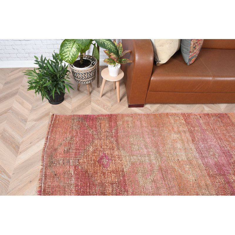 Tapis de couloir turc fait à la main dans des tons terreux pour un décor de couloir anotolien Boho