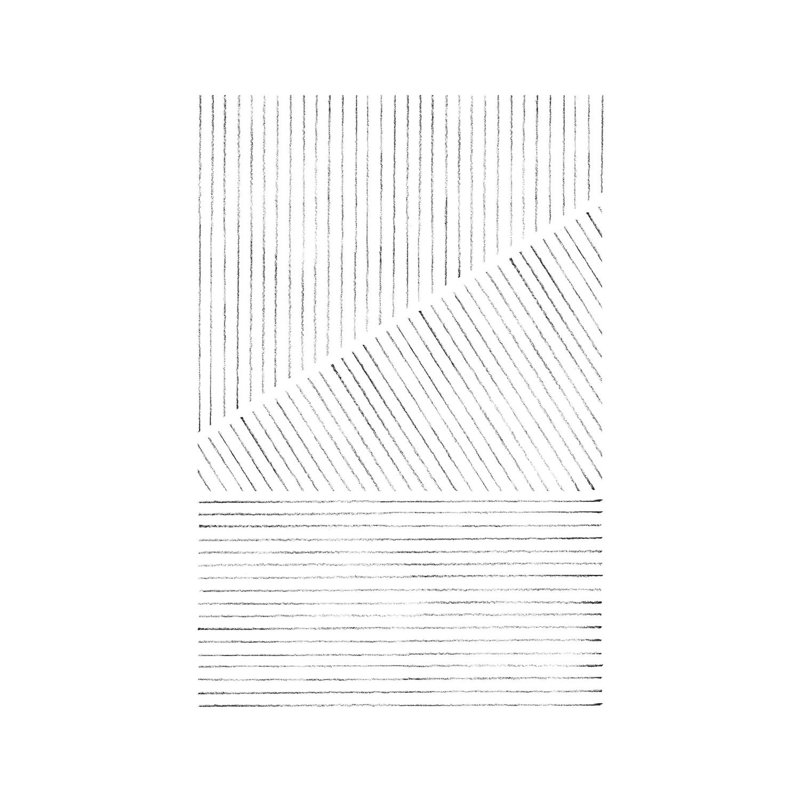 Abstract Geometric Lines - Print on Canvas, 66.04cm H x 45.72cm W x 3.81cm D, Wrapped Canvas