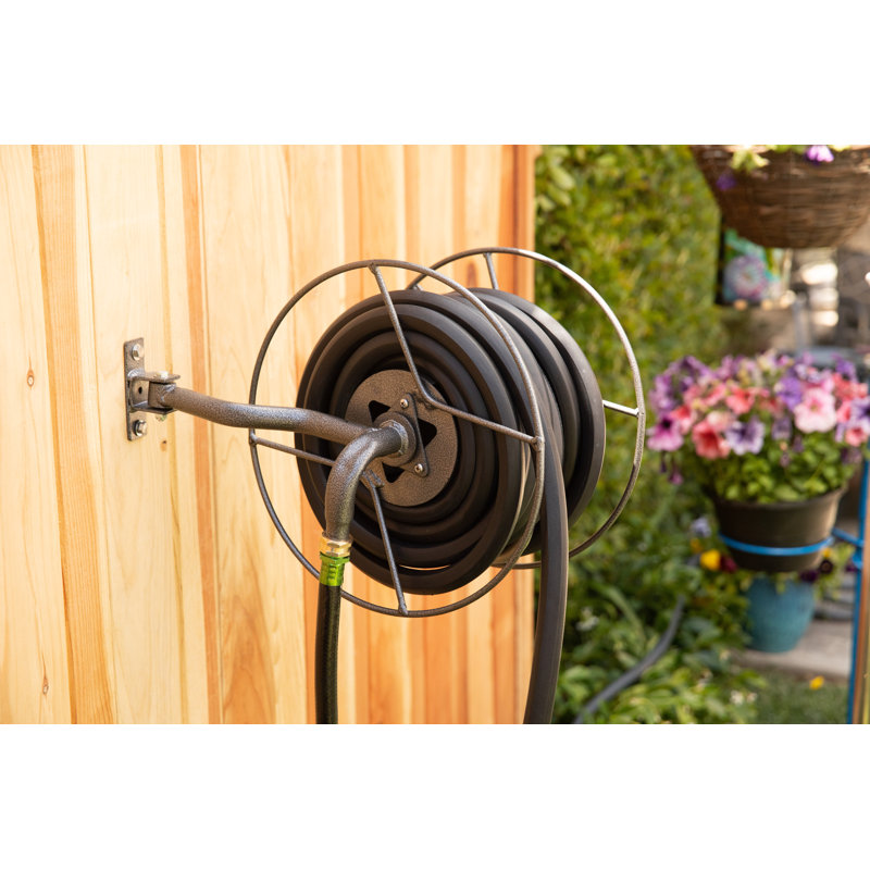 Yard Butler Mighty Reel Steel Wall Mounted Swivel Hose Reel - 75'