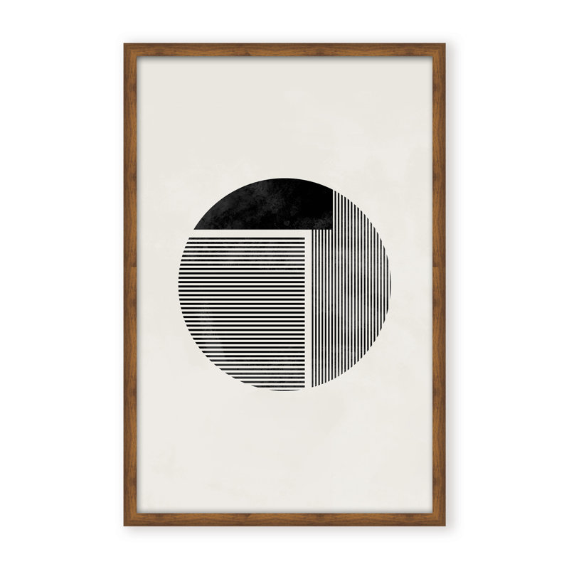 Abstract Minimalist Round by  - Picture Frame Painting on Paper, Framed Canvas, 24" H x 16" W x 2.375" D, White