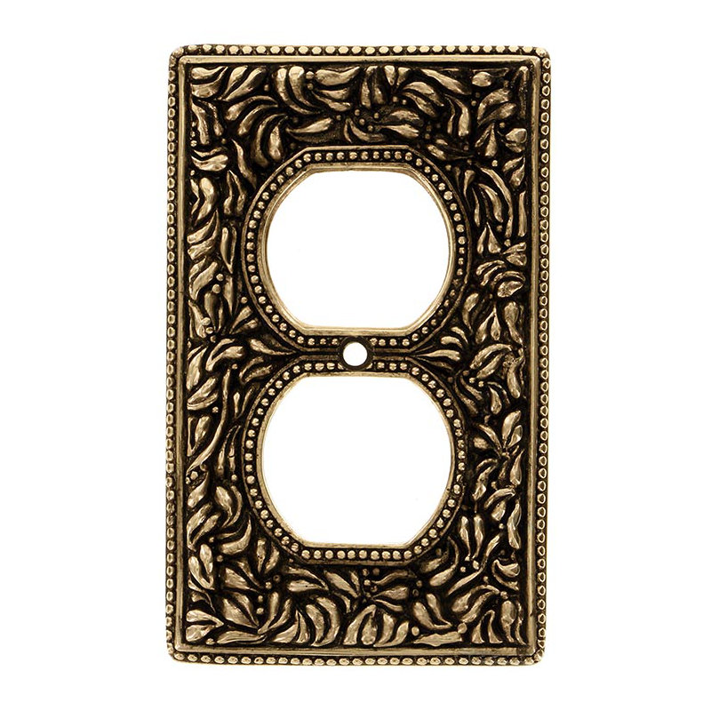 San Michele 1-Gang Duplex Outlet Wall Plate, Antique Gold