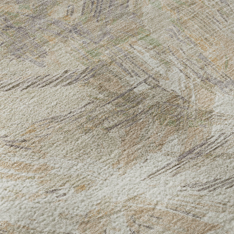Premium Machine Washable Mayfield AMF2387 Abstract Rug, 8' x 10', Khaki