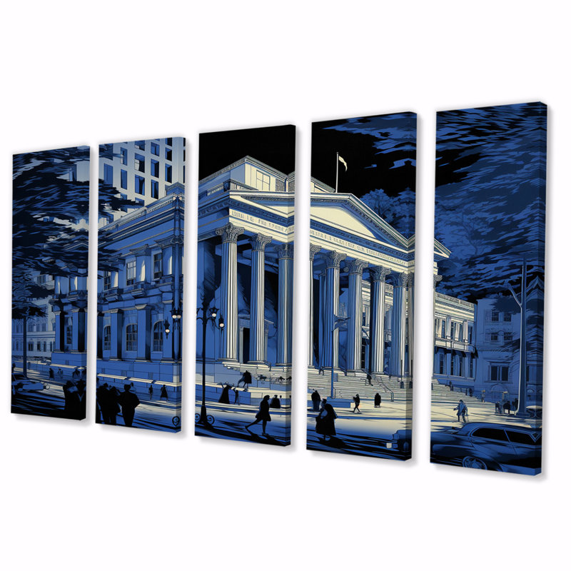 Plan de l'architecture de Washington - Washington Wall Art Living Room - 5 panneaux égaux