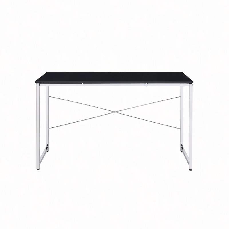 Black & Chrome Finish Writing Desk, Black